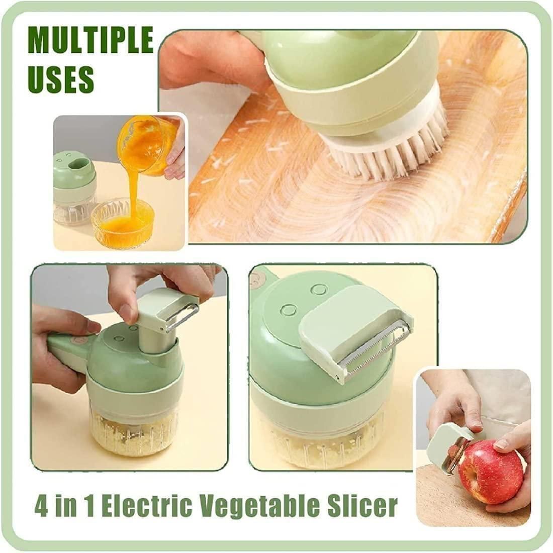 4 in 1 Portable Electric Vegetable & Meat Cutter Set