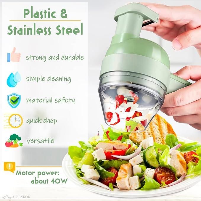 4 in 1 Portable Electric Vegetable & Meat Cutter Set