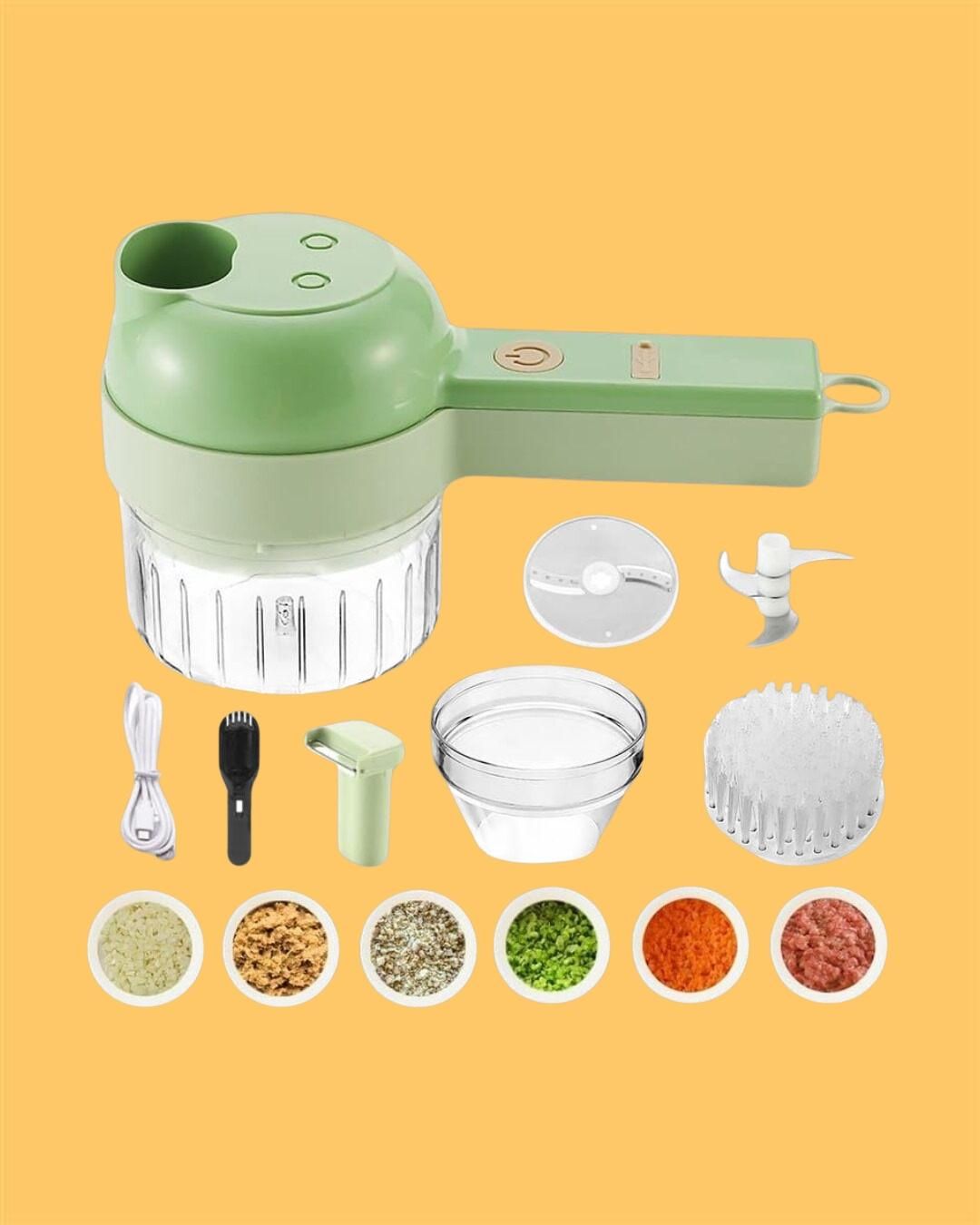 4 in 1 Portable Electric Vegetable & Meat Cutter Set