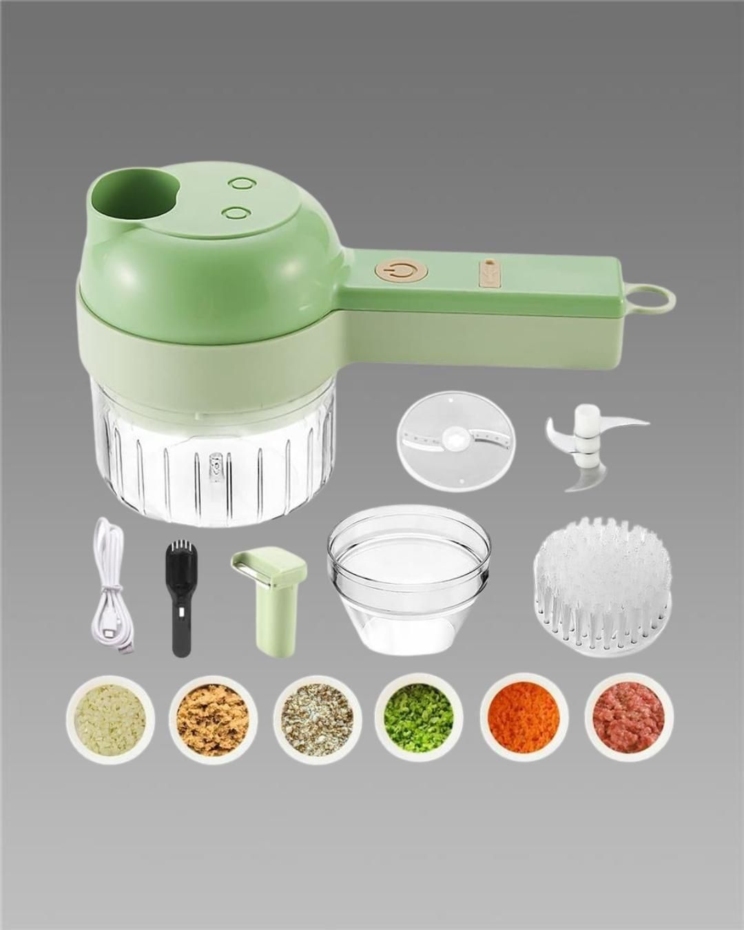 4 in 1 Portable Electric Vegetable & Meat Cutter Set
