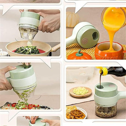 4 in 1 Portable Electric Vegetable & Meat Cutter Set