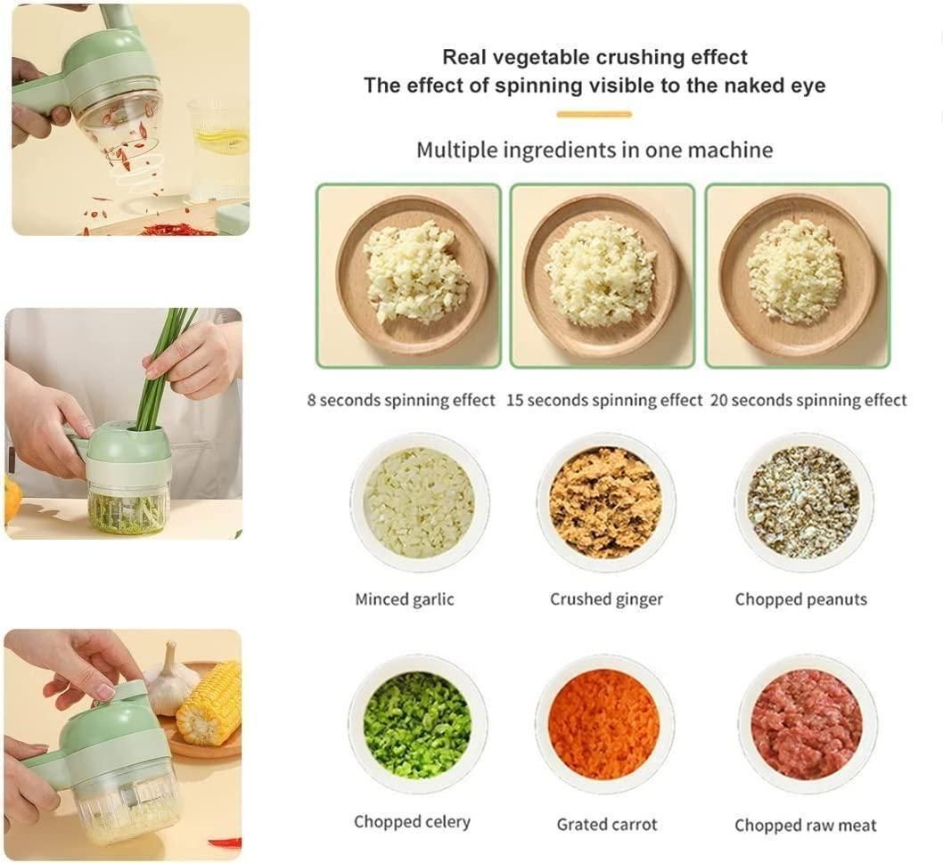 4 in 1 Portable Electric Vegetable & Meat Cutter Set