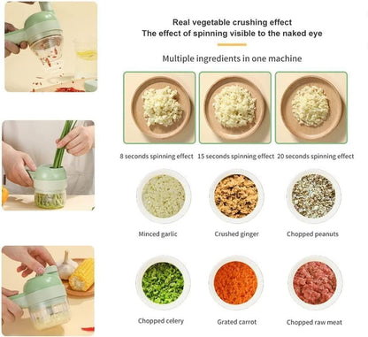 4 in 1 Portable Electric Vegetable & Meat Cutter Set